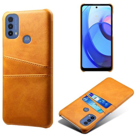 SKALO Moto E20/E30/E40 PU-Läder Korthållare Skal - Ljusbrun