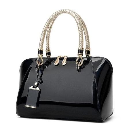 Handväska Blank Läder Boston Bag Mode Blå Röd Svart Beige Rosa Väskor För Kvinnor Sac De Luxe Femme 2