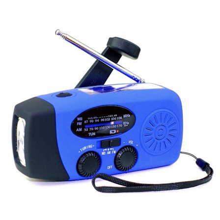Veva Radio/ficklampa med solcell - 2000mah - Blå