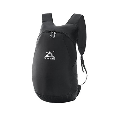 Foldbar Ryggsekk Vanntett Mini Reise Ryggsekk Dame Herre Bag For Camping Svart