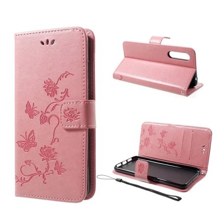 Butterfly läder Huawei P20 Pro fodral - Rosa