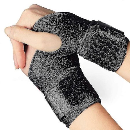 Justerbar atletisk håndledsstøtte til mænd og kvinder, støtte til karpaltunnelsyndrom, tendinitis, vægtløftning (sort / 1 par)