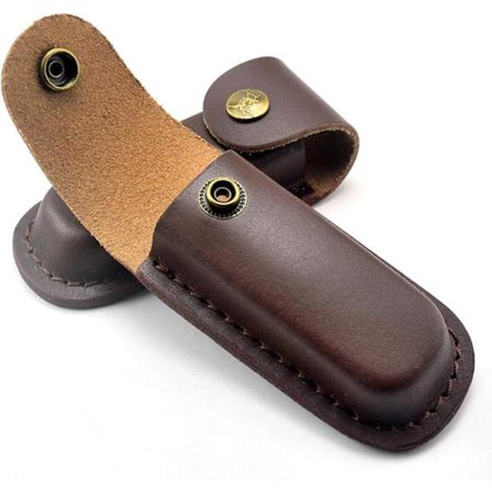 Læderetui til foldekniv - 2 stk. - Læderskedeholderpose til schweiziske hærknive og taktiske foldeknive