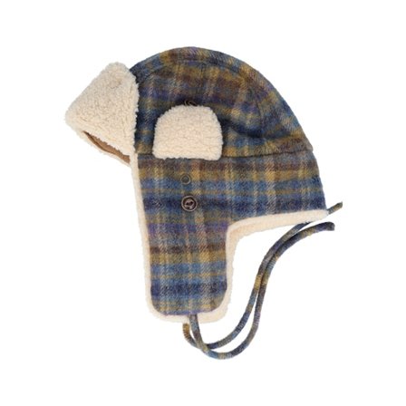 Stetson - Braun trapper Mütze - Bomber Cap Wool Check Brown/Blue Trapper @ Hatstore