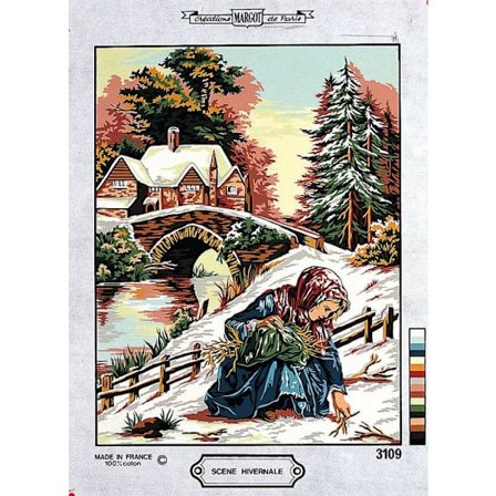 Canevas Pénélope Antik Vinterlandskap 50x65cm