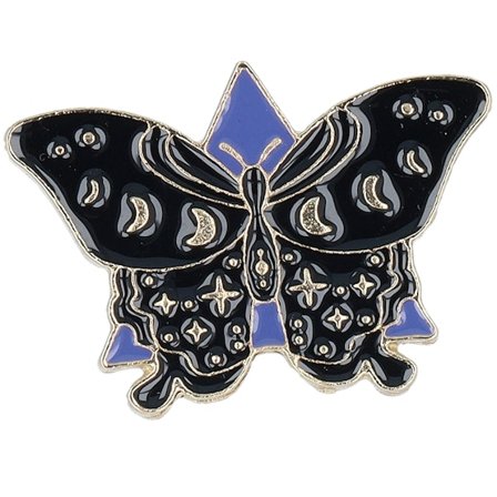 Cap Pins - Preto Acessório - Witch Butterfly Dark Metal Enamel Pin @ Hatstore