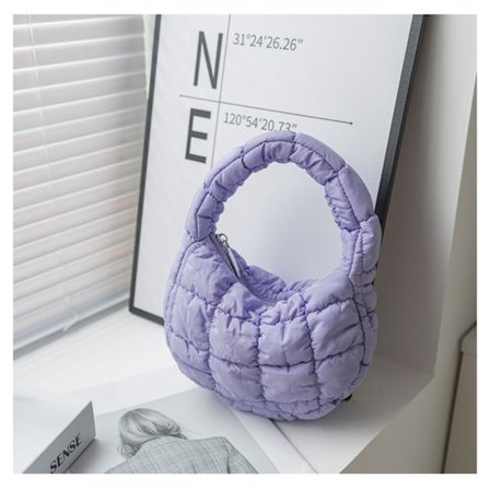 Rutet skulderveske Puffy veske LILLA