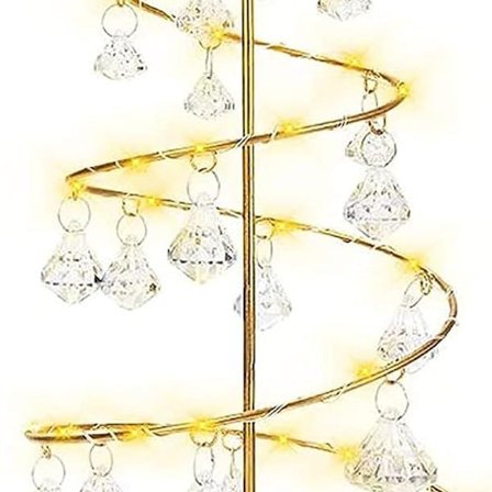 Krystal Juletræ Bordslampe Jern Kunst Spiral Dekoration Display KLB