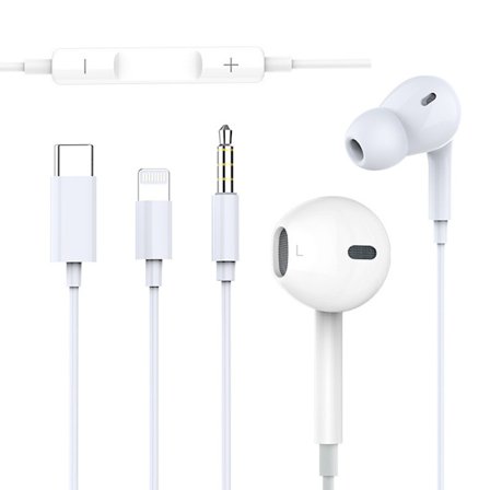 Trådbundna hörlurar, in-ear hörlurar med mikrofon, sladdanslutna hörlurar S