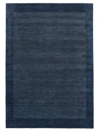 Tapis De Laine Uni Handloom Frame Bleu Foncé Petit