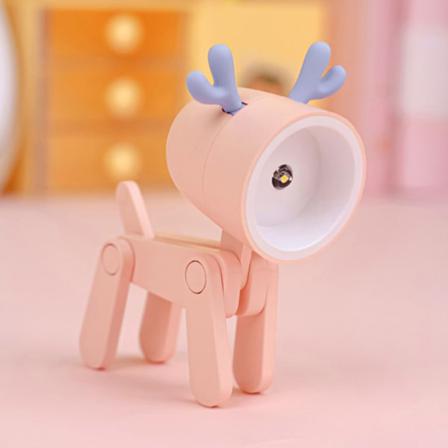 Tecknad E Dog And Deer Shape Bordslampa Mini Led Night Light Re