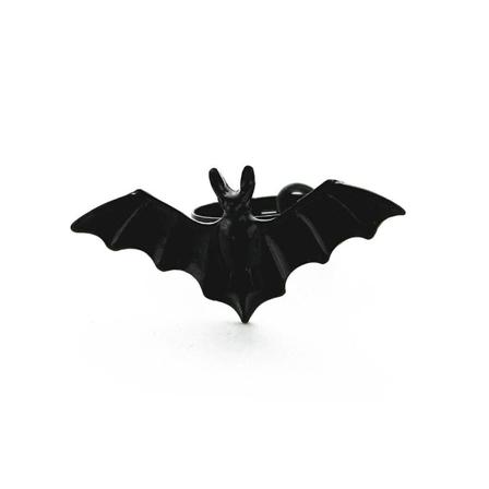 Moderne Halloween-ring - Søde sorte flagermusringe - Åbningsjusterbar ring - Smykker