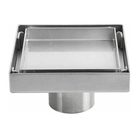 Osynligt golvbrunn 304 rostfritt stål förtjockad deodorant golvbrunn fyrkantig 1010cm,de
