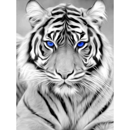 Diamantmaleri / DIY 5D Diamantmaleri - 30x40cm - Tiger Style 9