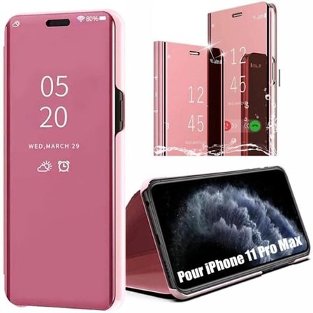 Beskyttelsescover - EF CONNECTION - til iPhone 11 Pro Max - Rosa - Fleksibel - Forstærket beskyttelse