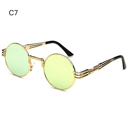 Runda Steampunk Solglasögon Metallram Solglasögon C7 C7