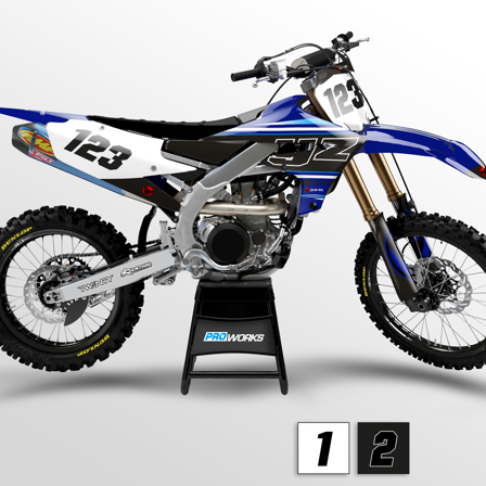 Kit de Adhesivos 24MX 2021 con Nombre y Número - Yamaha WR 200 1991-1993