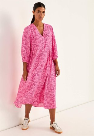 Cellbes of Sweden - Vävd, mönstrad klänning - rosa / mönstrad - för damer - 58/60