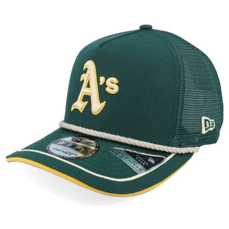 New Era - Oakland Athletics Vintage Team Rope 9FIFTY Dark Green A-Frame Trucker Trucker Green Cap - MLB @ Hatstore