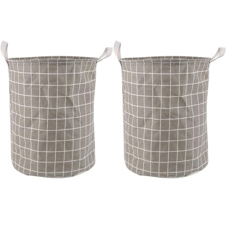 2-pak Stor Sammenfoldelig Vasketøjskurv, Vasketøjskurv til Beskidt Tøj, Linnedopbevaringspose, Sammenklappelig Vasketøjskurv til Soveværelse, 