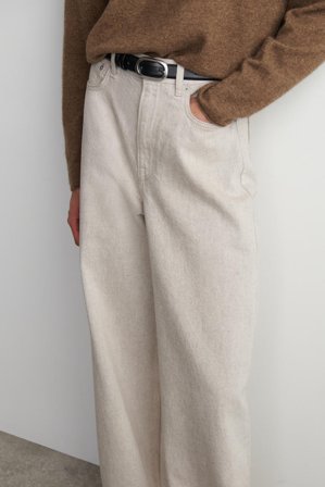 COS Women's Dial Wide-Leg Jeans in Beige