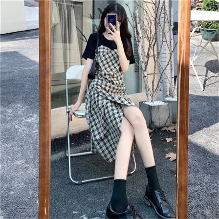 Lady Elegant Fashion Patchwork Två Delar Print Irregula