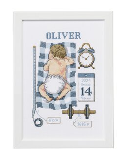 Stickpackung Bild Baby blau - Permin