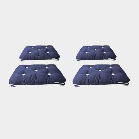 Almofada náutica com kapok 1852-Marine, 45 x 37 x 8 cm, azul marinho, singela, pack de 4