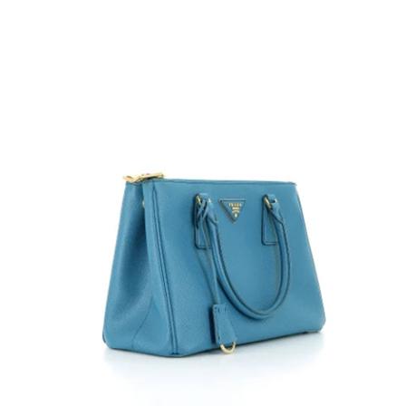 Prada Vintage, Pre-Owned Leather Handbag Blauw, unisex, Maat:ONE Size