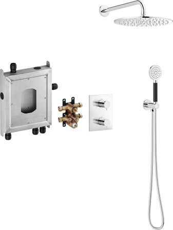 Mora INXX II 275000 Takduschpaket för inbyggnad, med omkastare Krom, Badrum