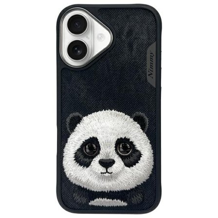 Nimmy Big Eyed Pet 2.0 Panda-etui for iPhone 16 - svart