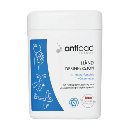 Antibac 85 % Pharma Våtservietter Hånd, 40 stk.