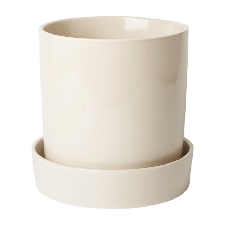 Åhléns Home Kruka med fat TED 24 cm Dekoration Beige ONESIZE