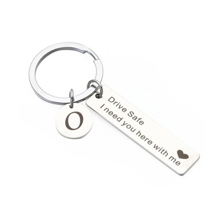 Drive Safe Keychain A-Z 26 Initialer Bokstäver Nyckelring - high quality