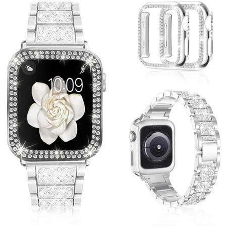 Kompatibel med Apple Watch-reimer 42 mm med kvinneklokke, metall R