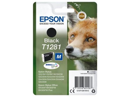 Epson T1281 - M-størrelse - svart - original - blekkpatron