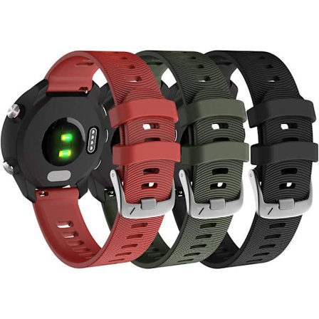 Rems för Garmin Vivomove HR / Vivoactive 3 / Vivoactive 3 Music / Forerunner 245/645 Music, 20mm Premium Silikon QuickFit Remmar, Flera Färger (3