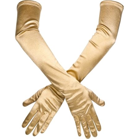 Lange albue sateng hansker, elastiske lange hansker 21" opera hansker aften danselang hansker for kvinner (gull)