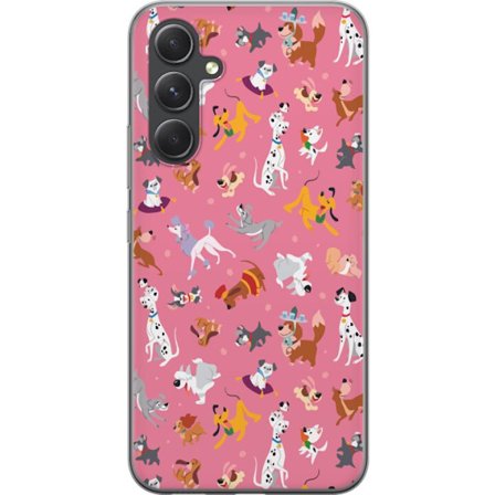 Yhteensopiva Puhelinkuori Samsung Galaxy A55 Söpö Koira Kuviointi Vaaleanpunainen Leikkisä Sarjakuvatyyli