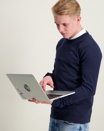 Scotch & Soda CORE - Logo Regular Fit Pullover Blau Pullover Jungen - Kids Brand Store