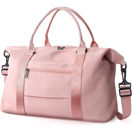Reise-Dufflebag, Vanntett Weekendbag Håndveske for Kvinner, Rosa