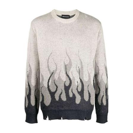 Vision OF Super Round-neck Knitwear , Grijs , Heren , Maat: S Truien & Vesten