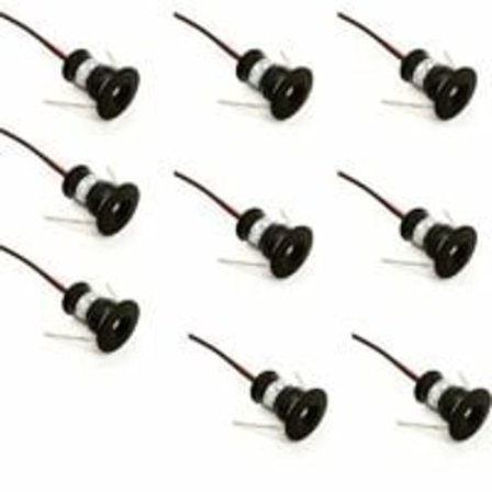 9 kpl musta Set of 9 mini LED-spotit 12 V 1 W upotettu