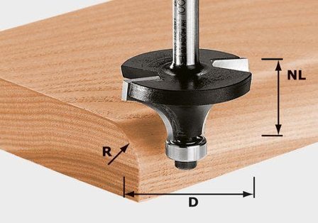 Festool HW S8 D16,7/R2 KL Avrundningsfräs 8mm spindel, Maskintillbehör & förbrukning