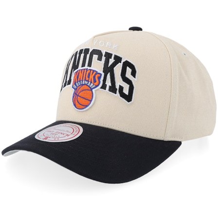 Mitchell & Ness - NBA Beige adjustable Casquette - New York Knicks Arch Pro Crown NBA Sand/Black/Grey A-frame Adjustable @ Hatstore
