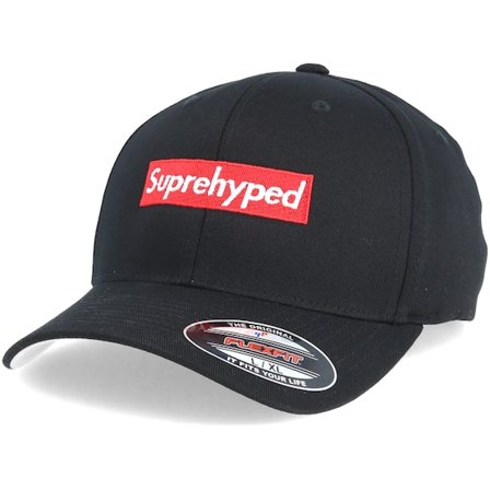 Iconic - Negro flexfit Gorra - Suprehyped Black Flexfit @ Hatstore
