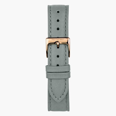 Grau Leder - Roségold - 32mm
