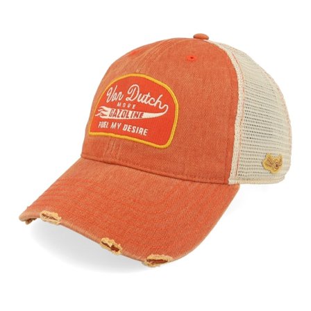 Von Dutch - Orange trucker Casquette - Embroider Distressed Rust/White Trucker @ Hatstore