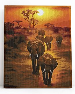 Diamond painting Safari im Sonnenuntergang