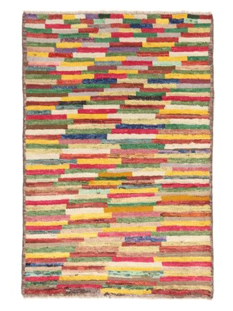 Hand Knotted Berber Colourful Rug 87X128 Dark Yellow/Orange